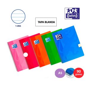 Cuaderno Classic lineal con tapa blanda A5 Oxford colores surtidos