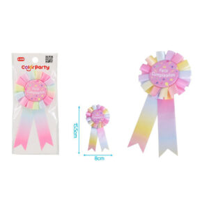Escarapela Rosa “Feliz Cumpleaños”