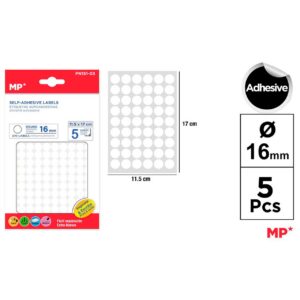 Etiquetas Autoadhesivas Blancas 16 mm