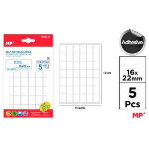 Etiquetas Autoadhesivas Blancas 16 x 22 mm