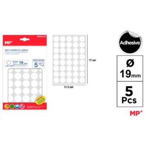 Etiquetas Autoadhesivas Blancas 19 mm