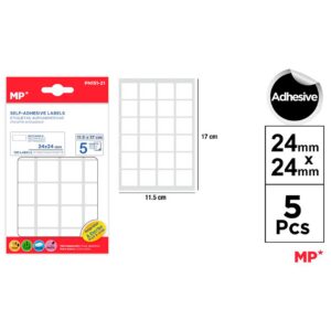Etiquetas Autoadhesivas Blancas 24 x 24 mm