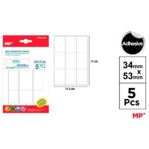 Etiquetas Autoadhesivas Blancas 34 x 53 mm