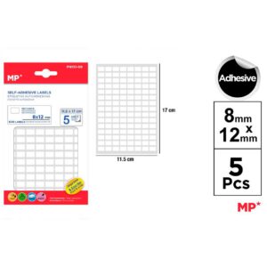 Etiquetas Autoadhesivas Blancas 8 x 12mm