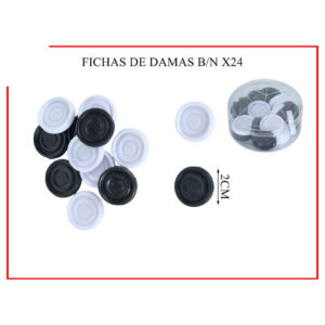 Fichas De Damas Blanco Y Negro 24 Unidades