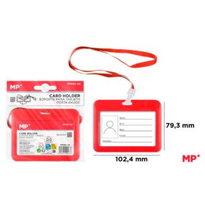 Funda Tarjeta Horizontal Rojo con Cordón