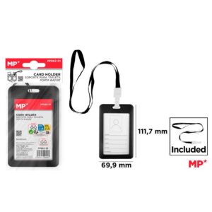 Funda Tarjeta Vertical Negro con Cordón