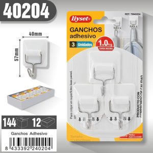 Gancho Adhesivo Resistente Blanco