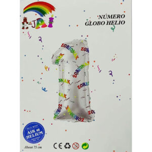 Globo De Números Euskera Zorionak Plateada
