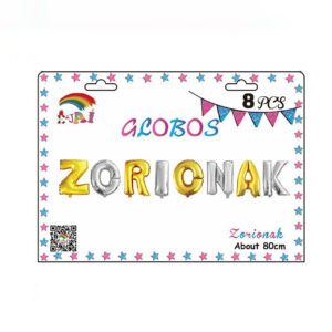 Globo Zorionak Dorado Y Plateado