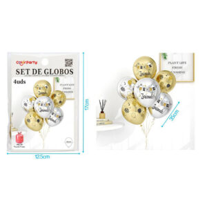 Globos Lentejuelas Dorado y Plata Zorionak