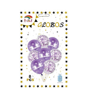 Globos Lentejuelas Morado Zorionak