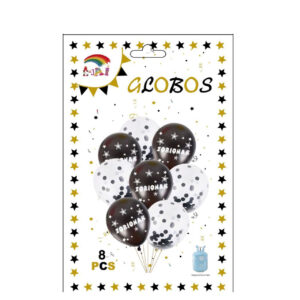 Globos Lentejuelas Negro Zorionak