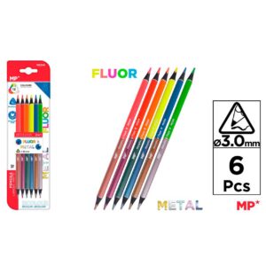 Lapiceros Bicolor Fluor y Metal