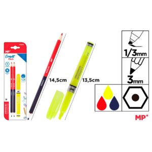 Set de escritura (Lápiz bicolor + Subrayador)