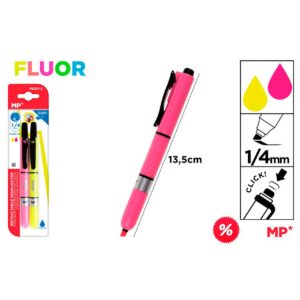 Marcador Fluorescente Retráctil 2uds