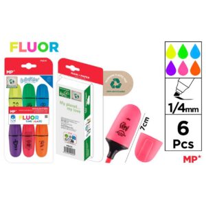 Marcador Fluorescente Mini 6uds