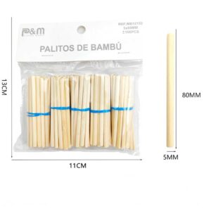 Palitos de Bambú 5x80mm