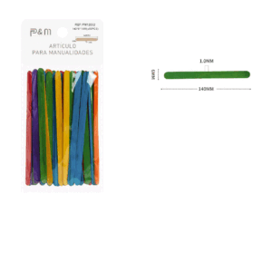 Palos de Madera Multicolor 140x6x1mm