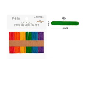 Palos de Madera Multicolor 65x10x2mm