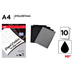 Papel Carbón 10 Hojas Negro