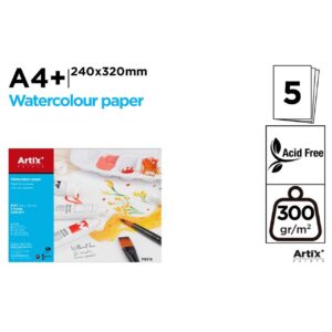 Papel de Acuarelas 5 Hojas A4+