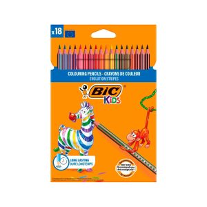 Pinturas Evolution Stripes Kids 18 colores Bic