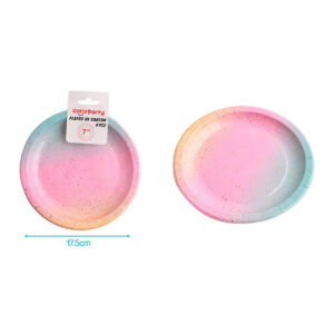 Plato de Carton Color Pastel 7 Pulgadas