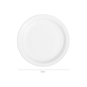 Plato llano redondo blanco Ø 220 mm Maxi