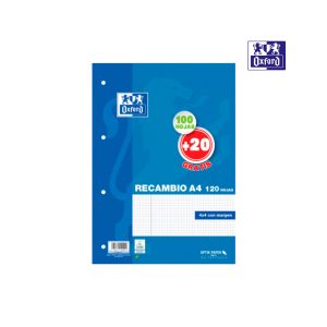 Recambio Classic cuadricula 4x4mm 100 hojas Oxford