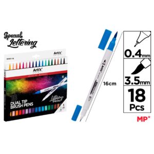Rotulador Doble Punta Pincel Lettering 18uds