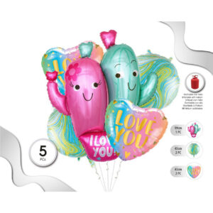 Set De Globo Cactus “I Love You”