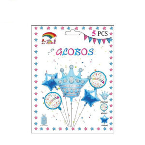 Set De Globo Con Corona Azul