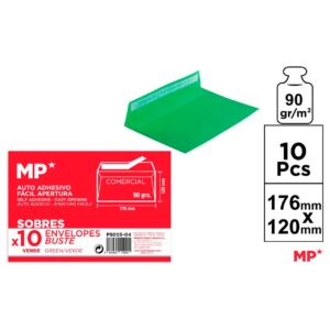 Sobres Color Verde 176 x 120mm