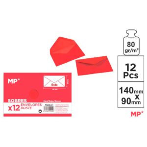 Sobres Boda Rojo 140 x 90mm