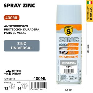 Spray Zinc Universal Para Metal 400ml