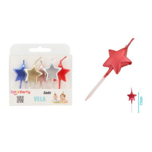 Velas Estrellas Metálicas Multicolor