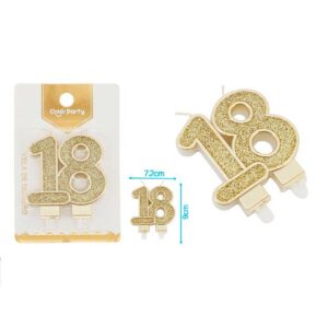 Velas De Números Polvos Dorados