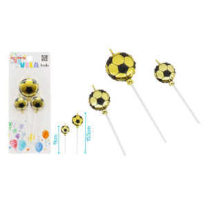 Velas de Fútbol Negro y Dorado (Set de 3 Velas)