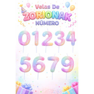 Velas De Números Zorionak